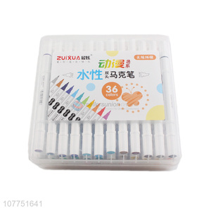 New arrival 36 colors water-based markers dual heads <em>marking</em> <em>pen</em>