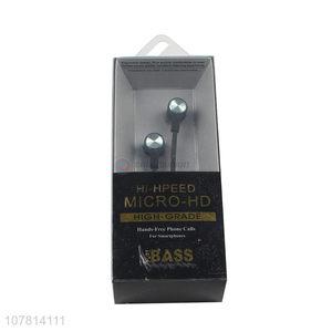 Wholesale black wired in-ear music bass headphones