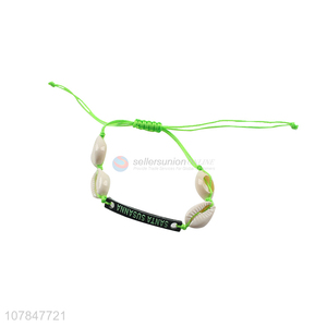 China factory adjustable hand woven shells bracelet wholesale