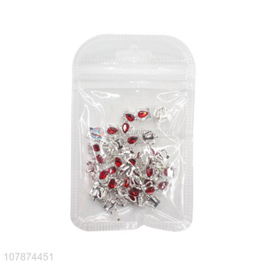 Yiwu Wholesale Nail Decoration DIY Nail Art Jewelry with Red Rhinestone