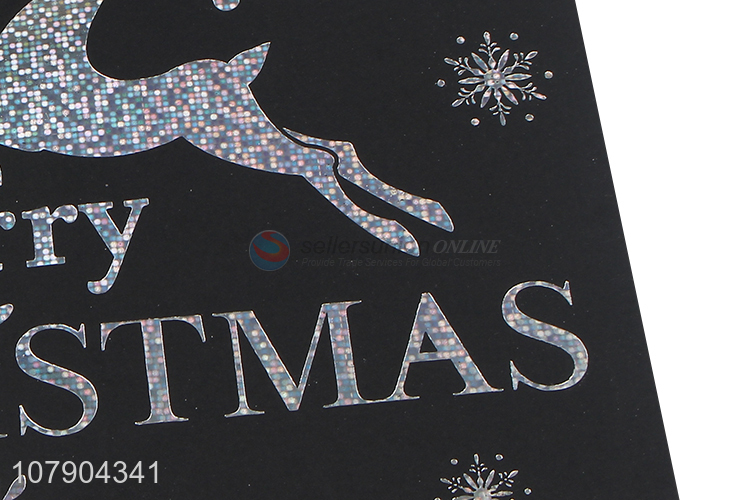 New design black printing christmas day gift tote bag