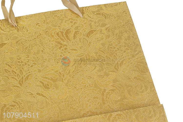 New arrival golden paper holiday tote bag gift bag