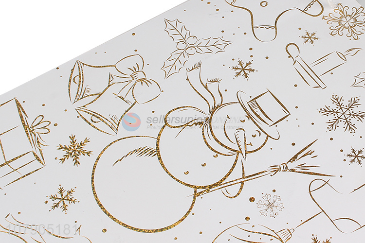 Yiwu Direct Sale White Christmas Day Paper Gift Tote Bag