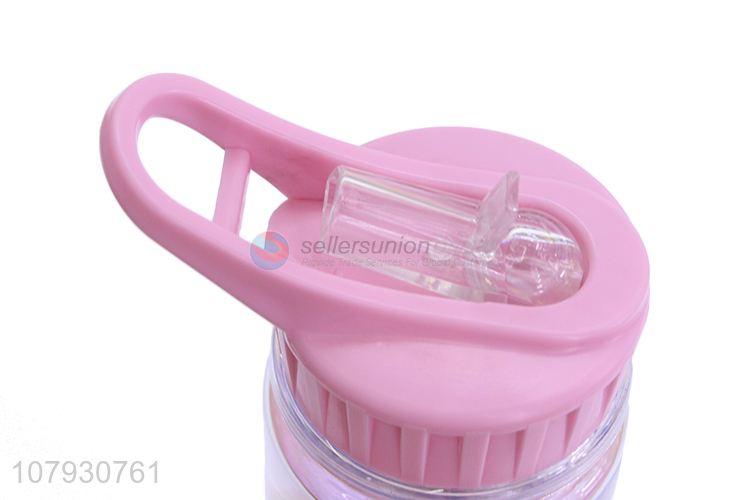 China imports ins drinking bottle gradient color plastic water bottle with straw