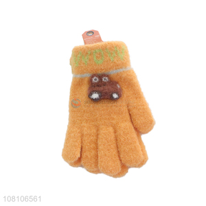 Low price wholesale knitted gloves children winter gloves
