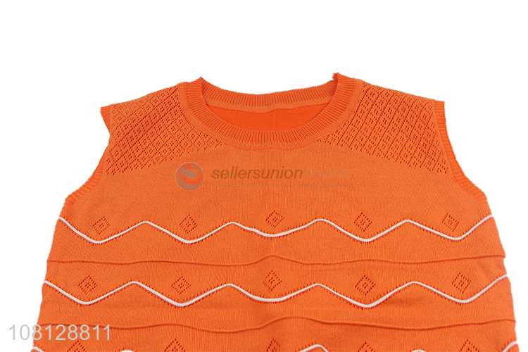 Hot selling women's sleeveless tank top fashion knitted vest