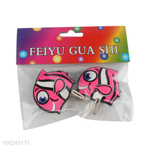 Factory price 2 pieces cute wall mounted sticky hooks for decoration