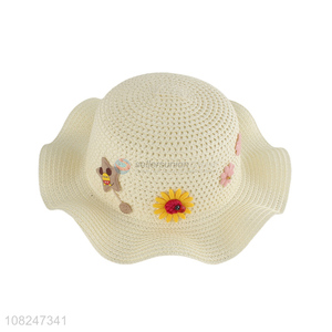 Good wholesale price fashion straw hat girls portable hat