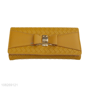 Good quality fashion bowknot wallets long clutch wallet trifold purse