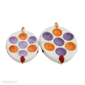 New products creative ceramic egg tray kitchen egg plate