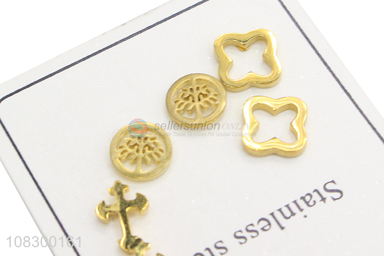 Wholesale Elegant Earrings Stainless Steel Ear Stud Set