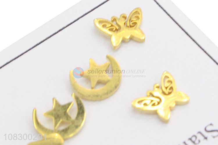 Fashion Style Ladies Metal Earrings Stylish Ear Stud Set
