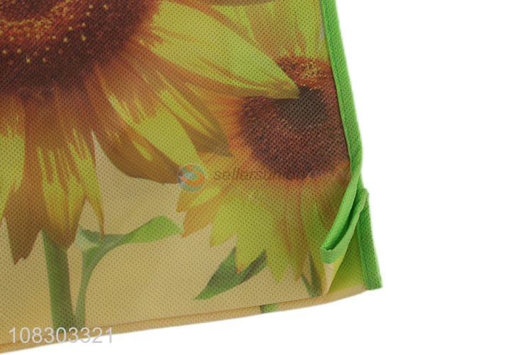 Top selling sunflower pattern reusable tote shopping bag