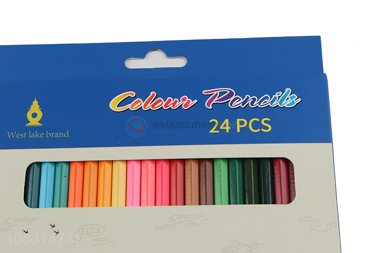Best selling 24 colors wooden colored pencils gift for kids