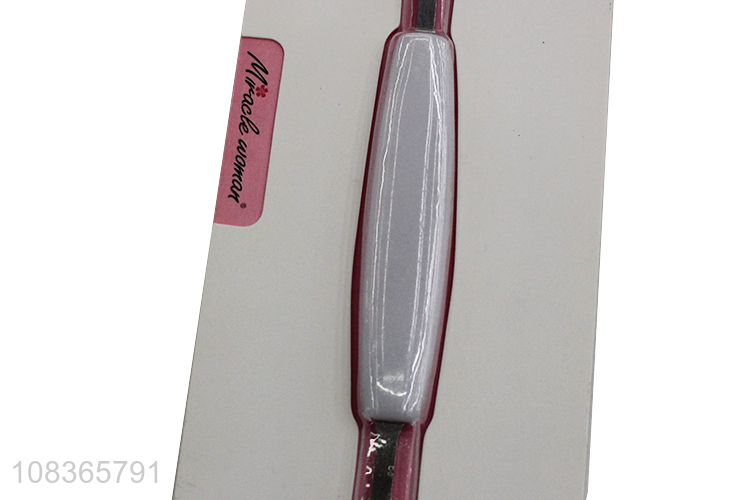 Wholesale plastic handle stainless steel nail cuticle pusher nail peeler