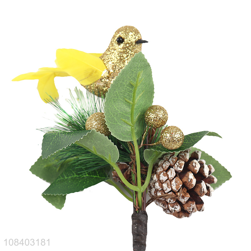Hot selling christmas decoration picks with pine cone