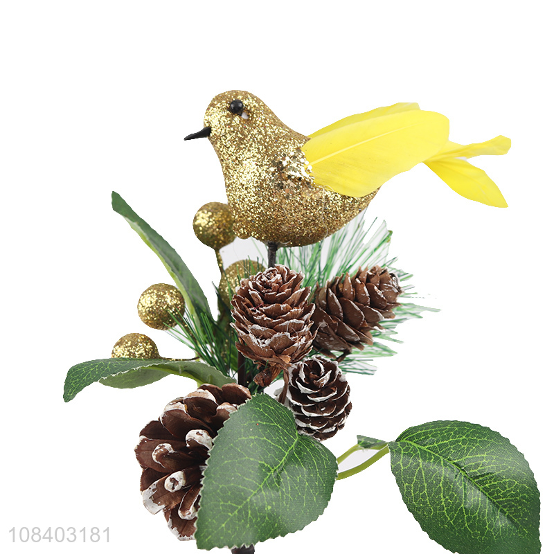Hot selling christmas decoration picks with pine cone