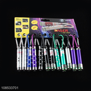 Wholesale mini led <em>flashlight</em> laser pointer cat toy uv detactor with keychain