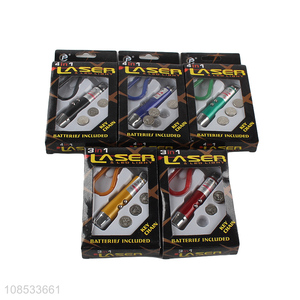 Wholesale portable 4 in 1 led <em>flashlight</em> mini laser pointer cat training toy