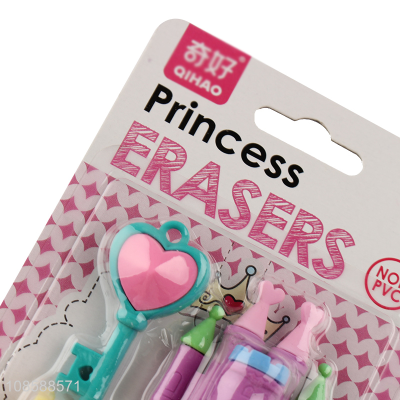 Good selling cartoon children princess erasers set for stationery