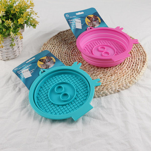 New product round collapsible silicone pet bowl
