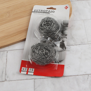 Hot selling 2pcs stainless steel wool scrubbers scouring balls