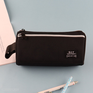 Wholesale large capacity  zippered pencil <em>bag</em> stationery <em>pen</em> <em>bag</em>