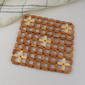 Good sale bamboo hollow heat <em>pad</em> <em>pot</em> <em>pad</em> for home