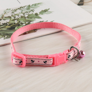 Good quality pet supplies adjustable polyester <em>dog</em> cat <em>collar</em> with bell