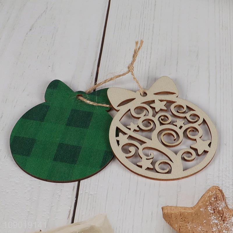 Best selling Xmas tree decoration wooden Christmas hanging ornaments wholesale