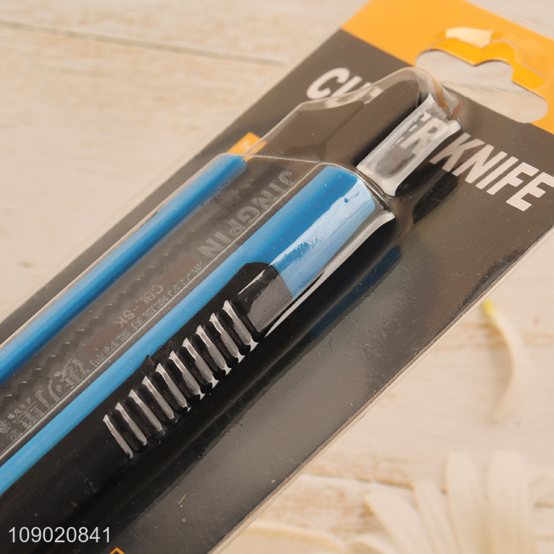 Hot Selling 12mm Carbon Steel Utility Knife Retractable Box Cutter for Cartons