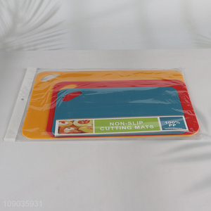 New Product 3PCS Flexible Plastic Cutting <em>Board</em> Set Non-Slip Cutting Mat Set