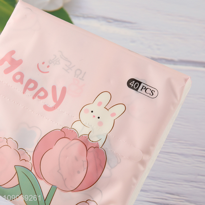 China products cartoon printed 3ply dry&wet dual-use wood pulp tissue facial tissue