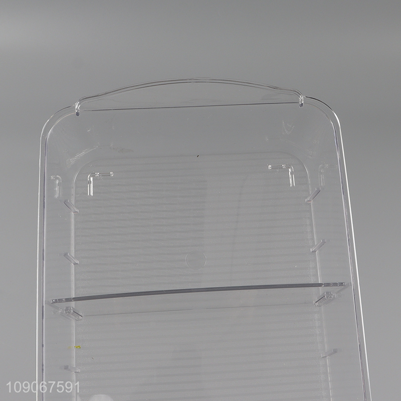 Factory price clear plastic desktop organizer storage box with mini wheels