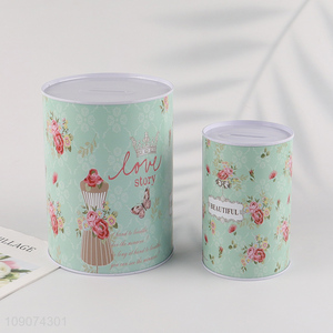 Popular products flower printed metal <em>money</em> <em>box</em> <em>money</em> bank