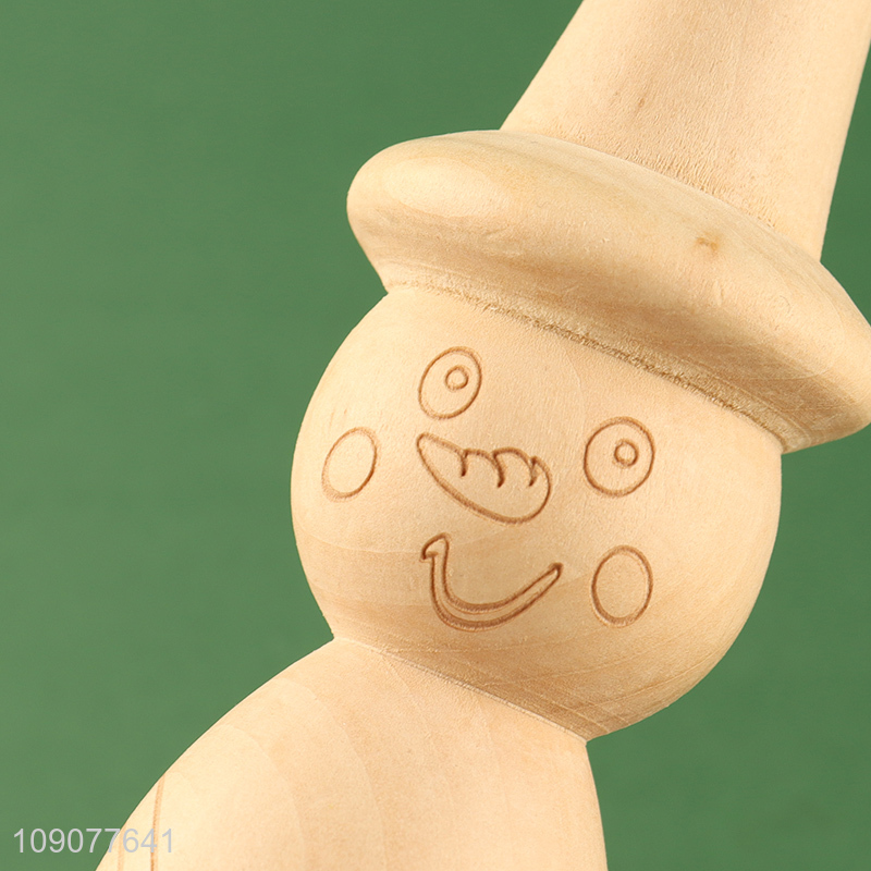 Top quality snowman shape diy wooden figure peg dolls for sale