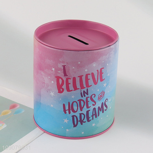 Factory price tinplate kids <em>money</em> <em>box</em> coin bank for sale