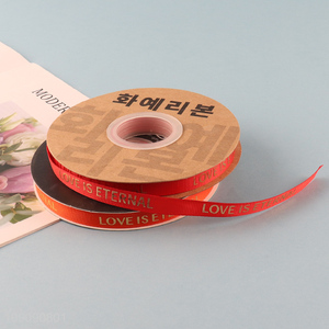 New Arrival 1cm*38 Yards Letter Print Grosgrain Ribbon for Girft Wrapping Bow Making