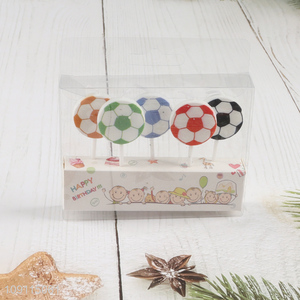 Good Quality 5 Pieces Soccer-Themed <em>Birthday</em> <em>Candles</em> <em>Birthday</em> Cake Topper Decoration