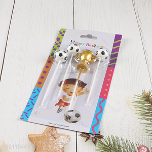 Good Quality 4 Pieces Soccer-Themed Birthday Candles Football Candles Party Candles