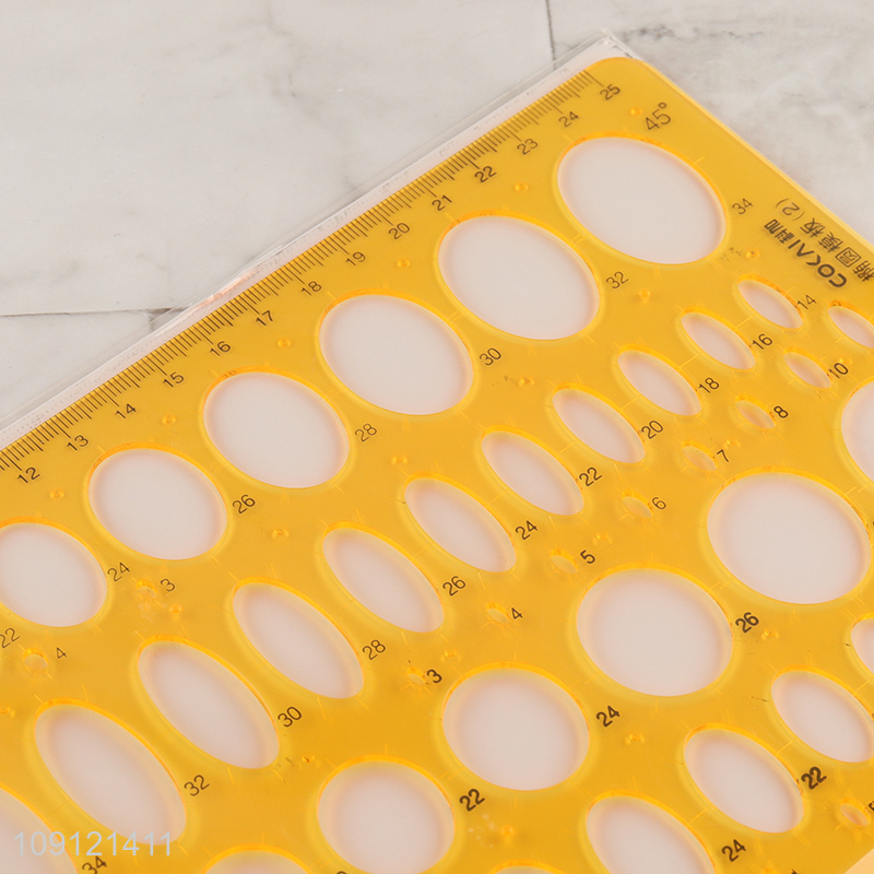 Low price plastic professional 25cm oval template ruler for sale