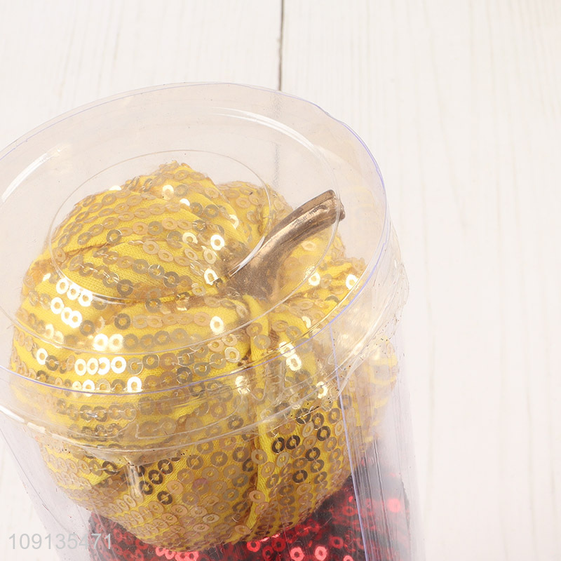 High Quality 3 Pieces Sequined Halloween Pumpkins for Halloween Home Decor