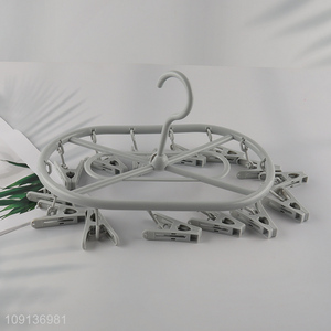 China Wholesale <em>Clothes</em> Drying <em>Rack</em> Underwear Hangers with 14 Clips