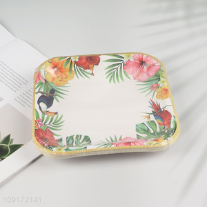Factory Supply 10 Pieces Hawaiian Luau <em>Paper</em> Plates Disposable <em>Paper</em> Plates