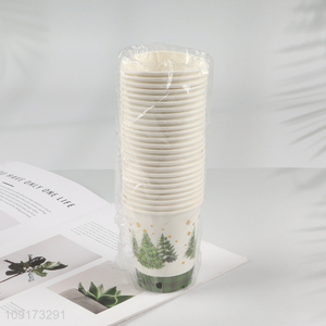 High Quality 25 Pieces Christmas Paper Cups Disposable Christmas Paper Cups