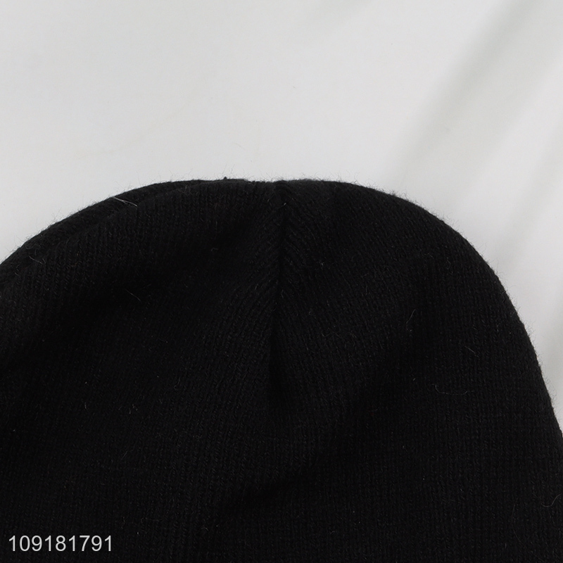 Factory Supply Winter Beanie Hat Embroidered Knit Beanie Hat for Kids