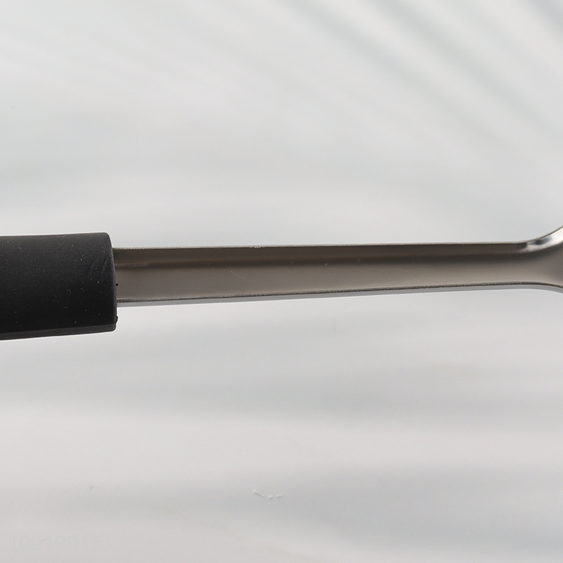 Factory Supply Stainless Steel Metal Basting Spoon with Plastic Handle