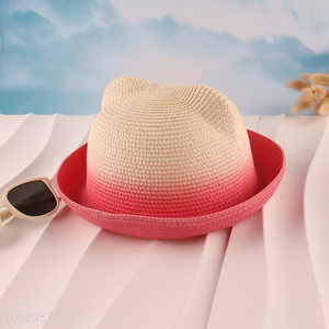Factory Price Kids <em>Straw</em> Hat Cat Sun Hat Baby <em>Straw</em> Hat