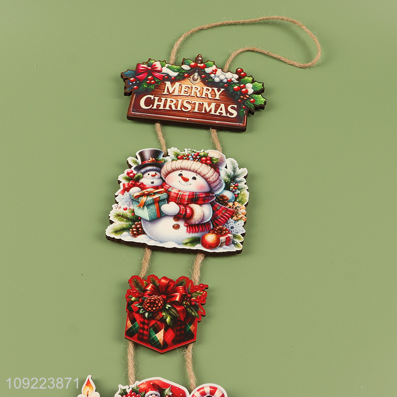 Factory Wholesale Wooden Christmas Door Sign Hanging Ornaments for Porch Decoration