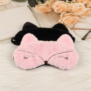 Yiwu market cartoon fox plush travel sleeping eye <em>mask</em> eye cover
